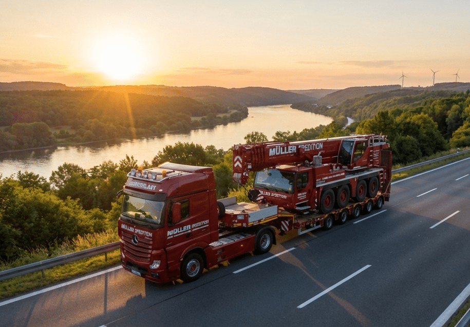 Tieflader Transport müller spedition Tieflader Transport